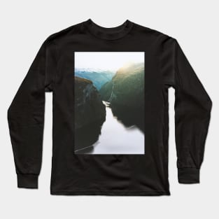 Geiranger Fjord at sunset Long Sleeve T-Shirt